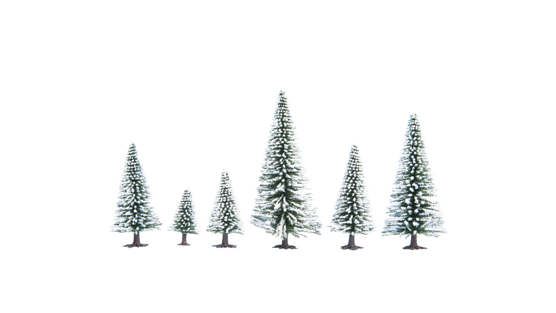 10 sapins enneigés 5 - 14 cm