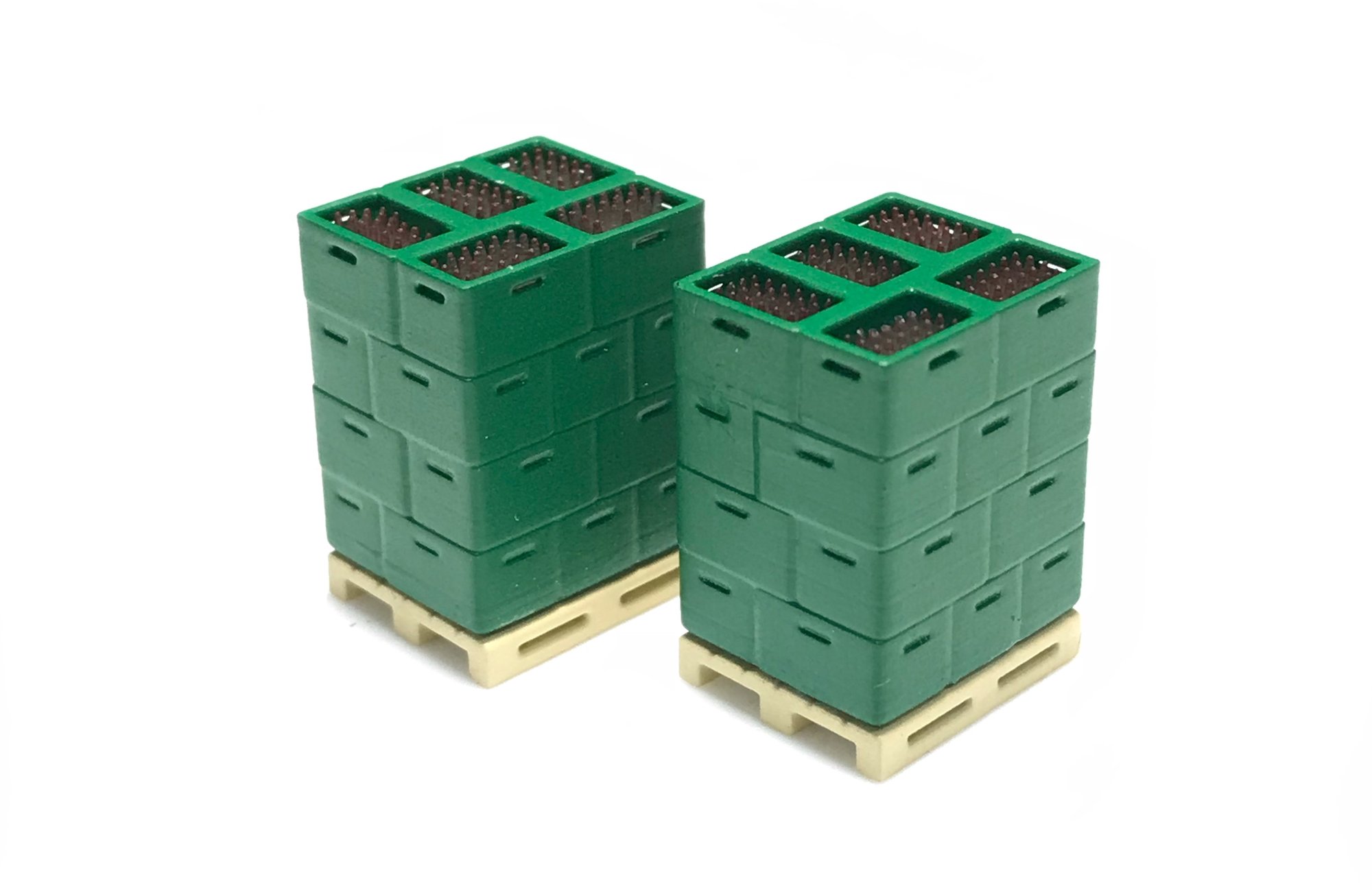2 palettes avec boîtes à bouteilles (vert)