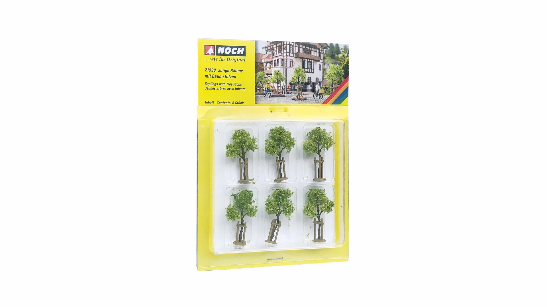 Alberi giovani con sostegni 4 cm di altezza, 6 pezzi
