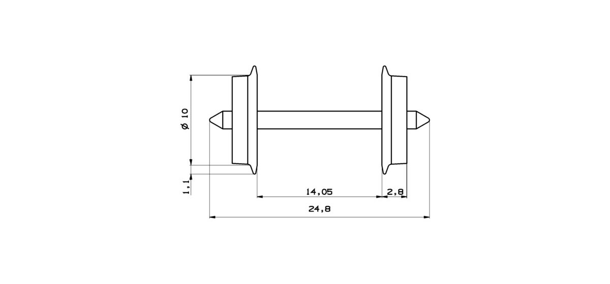 AC Radsatz 10mm