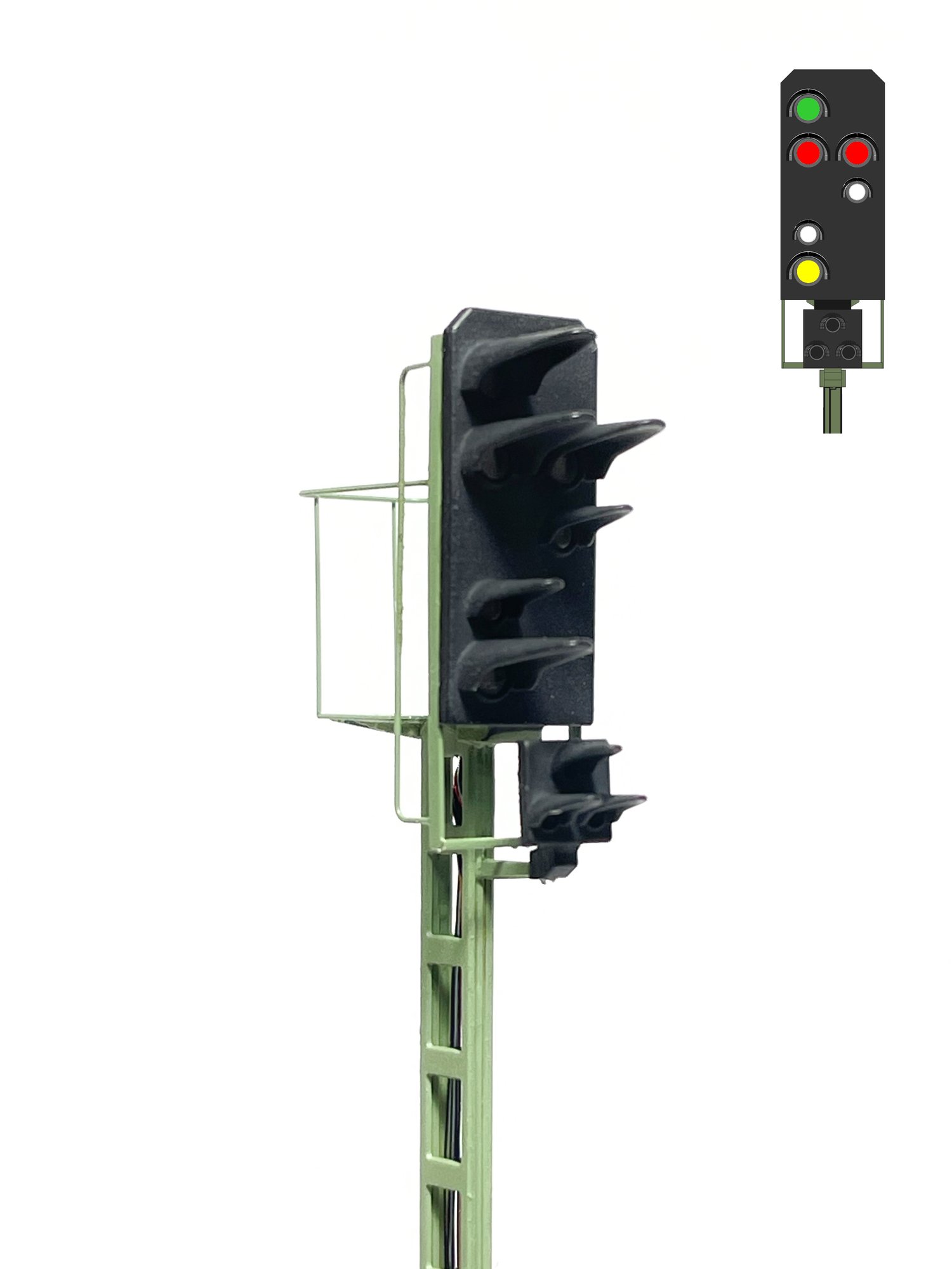 DB H-V System 1969 - Ausfahrsignal (Grün/Rot/Rot/Weiss/Gelb)