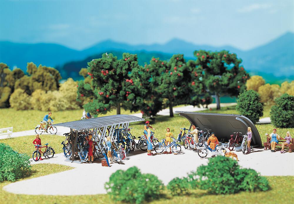 2 Bicycles stands with bikes