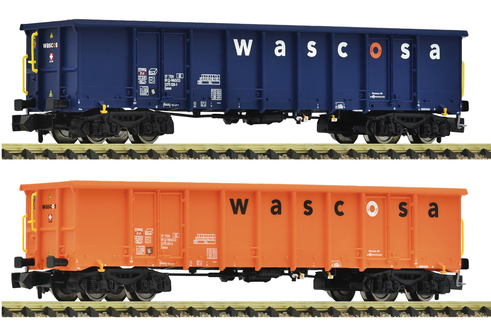 2 piece set: Open goods wagons, Wascosa