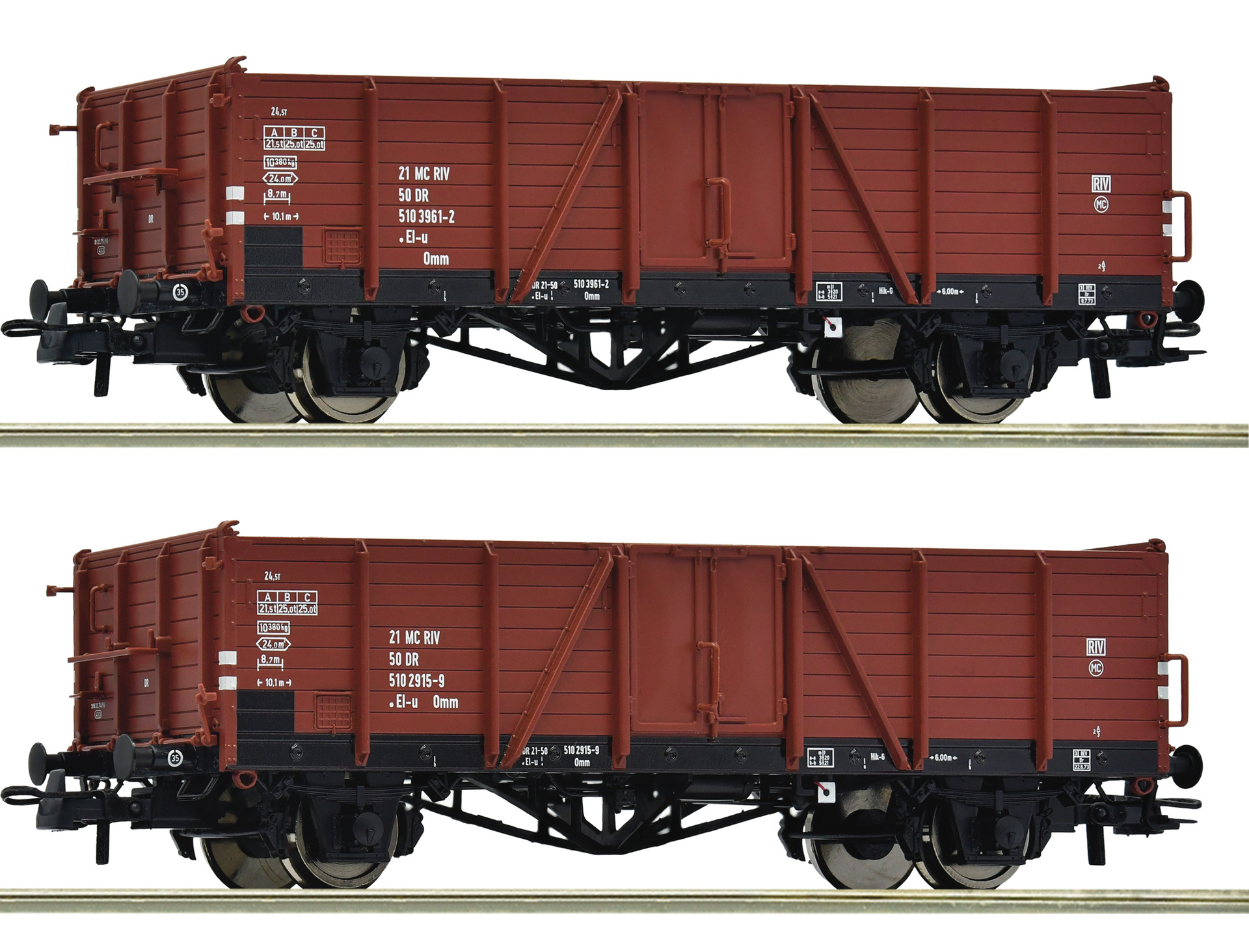 2 piece set: Open goods wagons, DR
