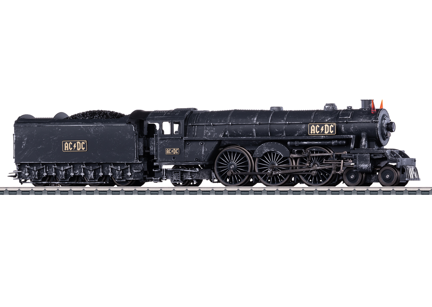 AC/DC Locomotive à vapeur avec tender séparé "Black Ice"