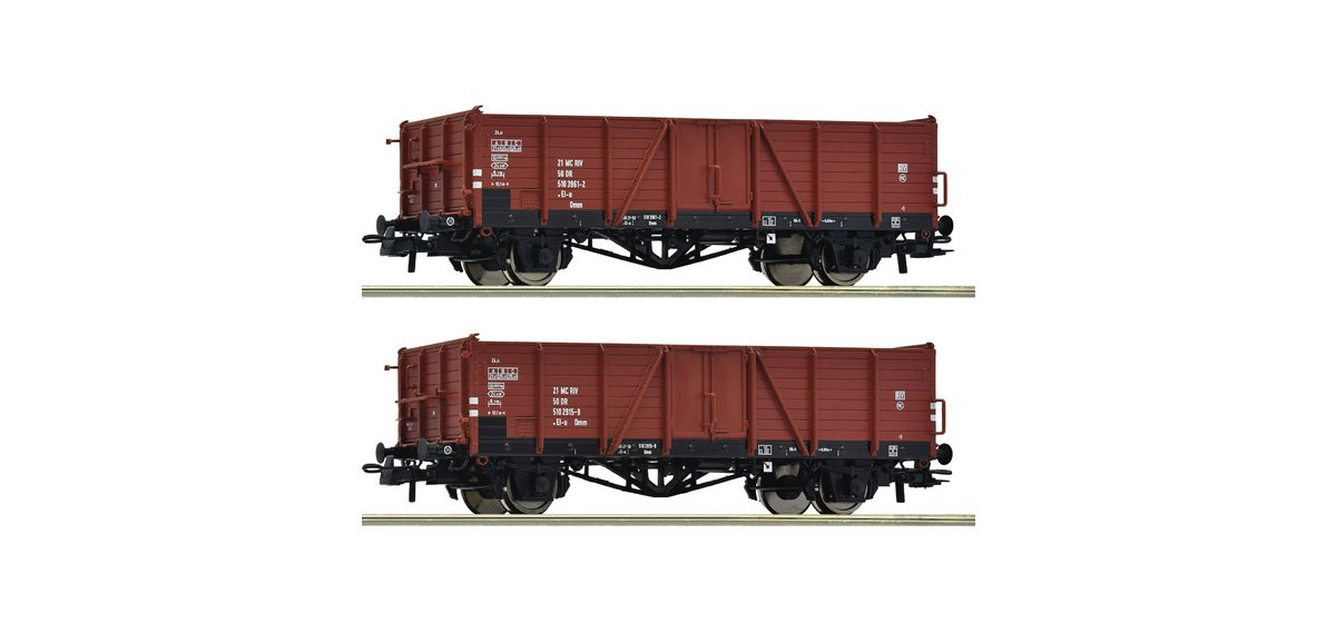2 piece set: Open goods wagons, DR