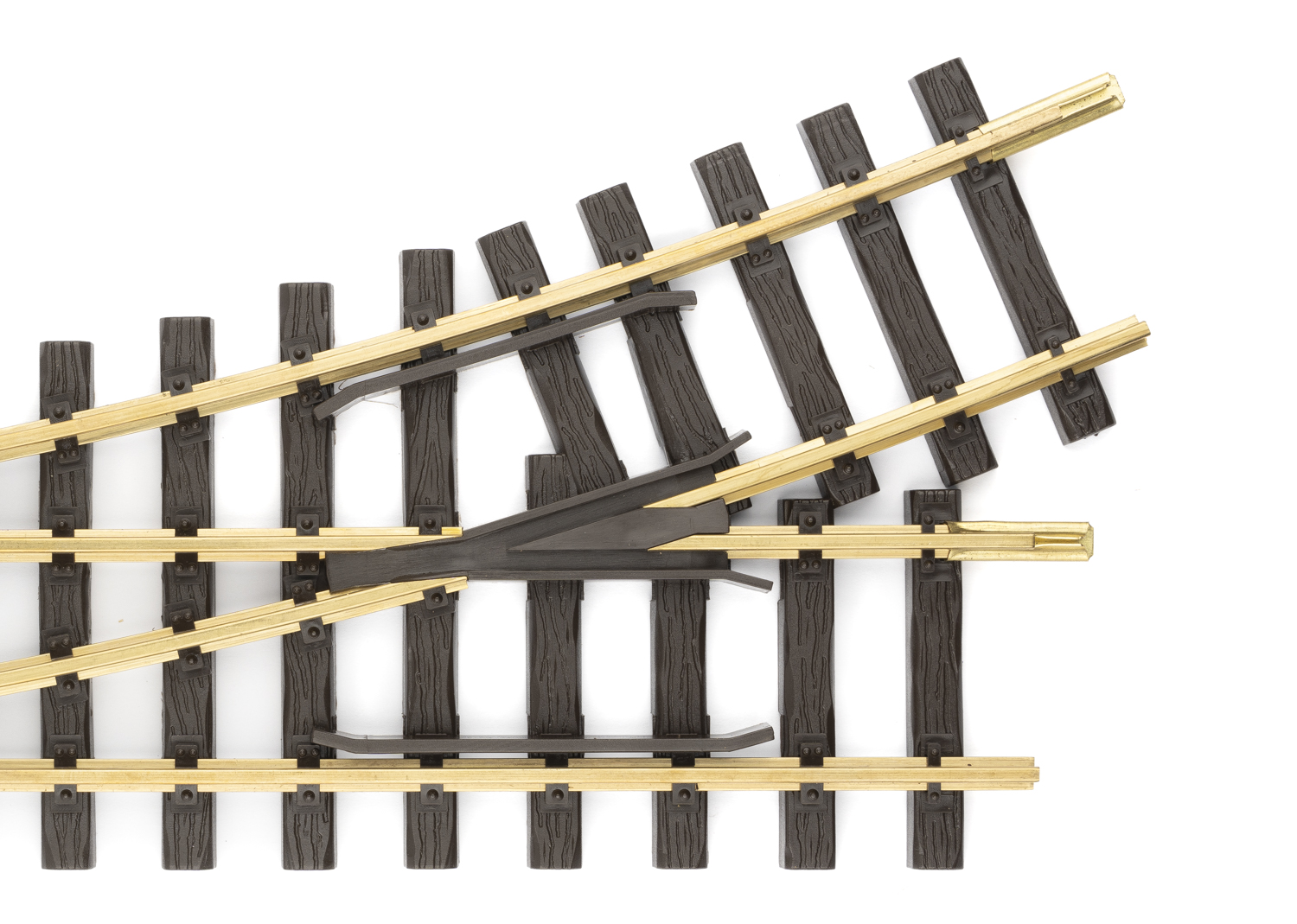 Aiguillage manuel à gauche LGB rayon R3, 22,5°