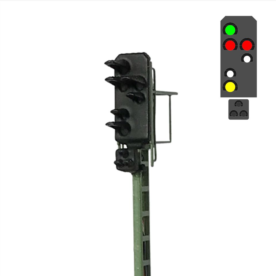 DB H-V System 1969 - Ausfahrsignal (Grün/Rot/Rot/Weiss/Gelb)