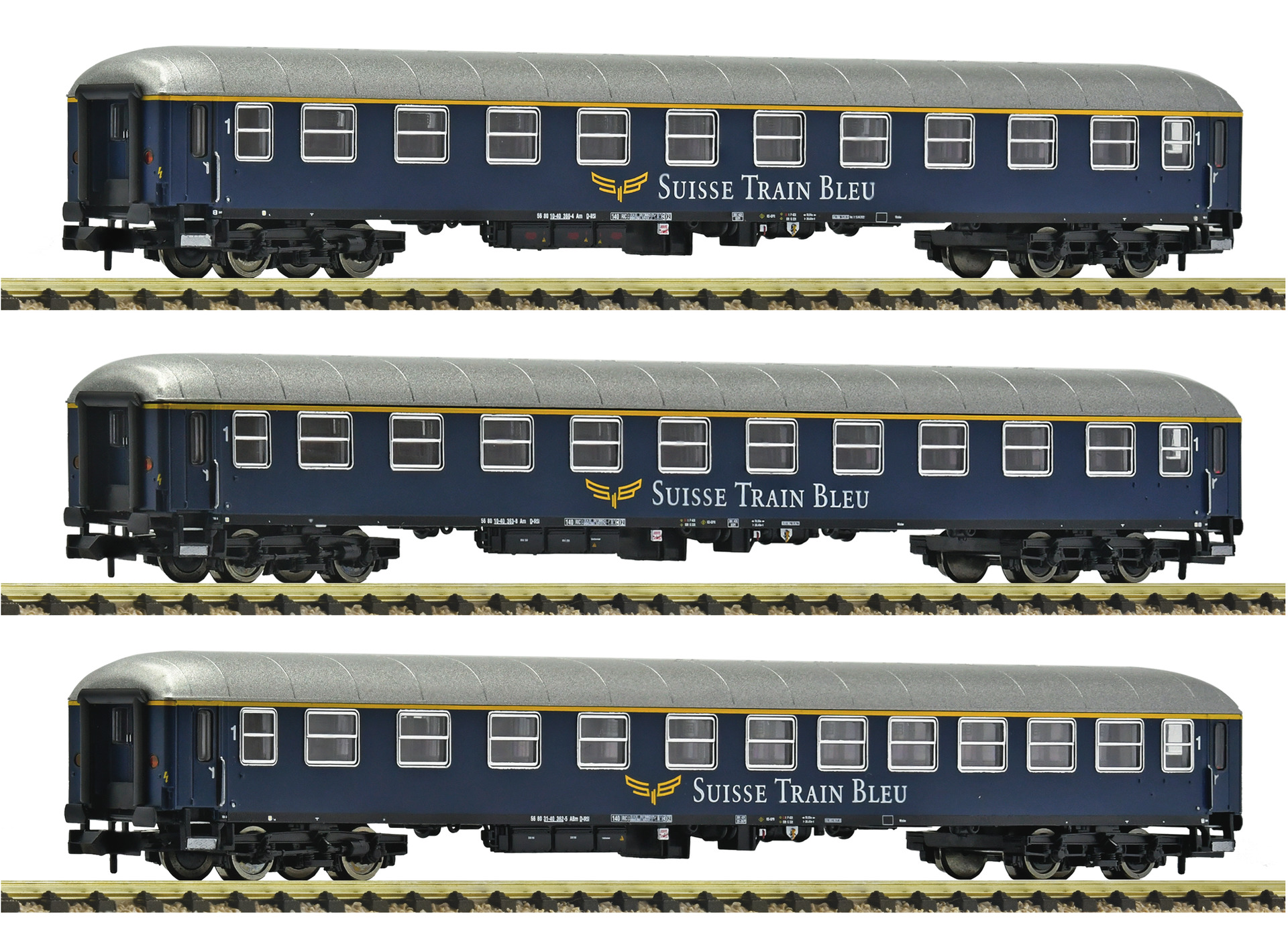 3e coffret de voitures voyageurs Suisse Train Bleu