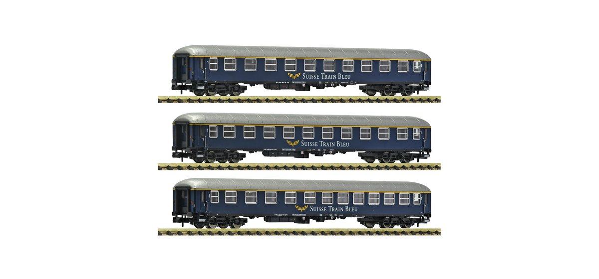 3e coffret de voitures voyageurs Suisse Train Bleu