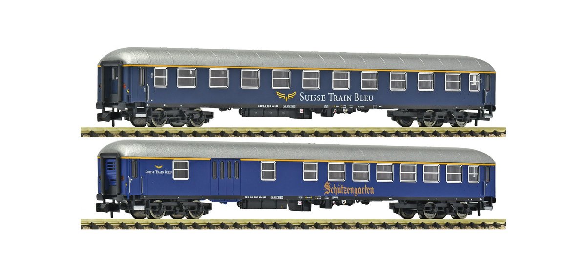 2e coffret de voitures voyageurs suisses, train bleu