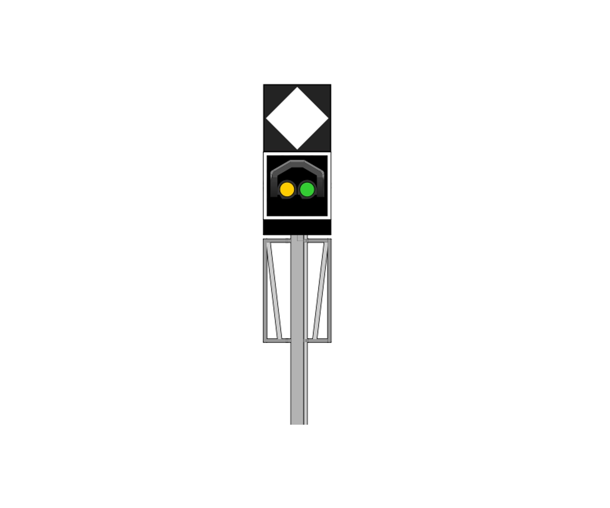 CFF - Signal avancé à 2 LED (Jaune/Vert) avec panneau