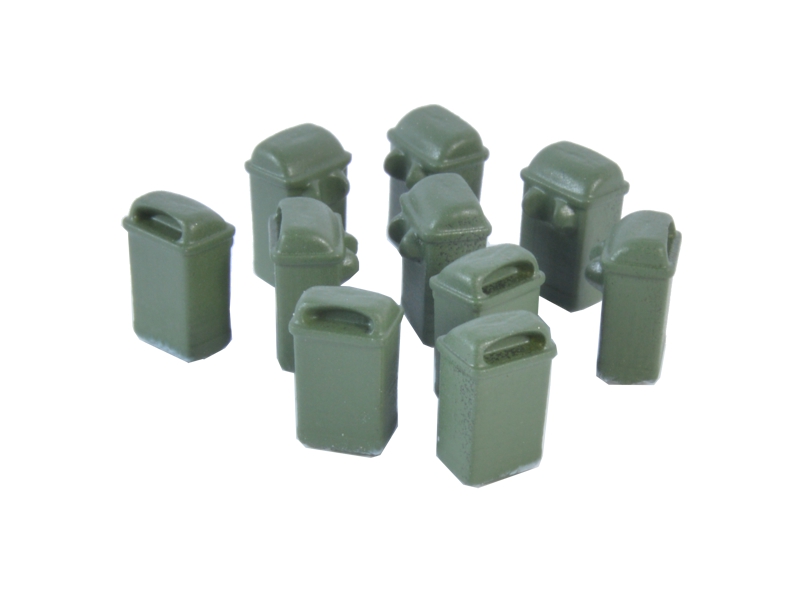 10 poubelles pendues - vert olive