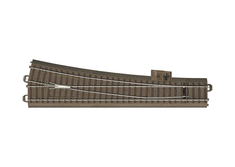 Aiguillage à droite grand rayon Trix HO 236,1 mm / rayon voie déviée 1114,6 mm