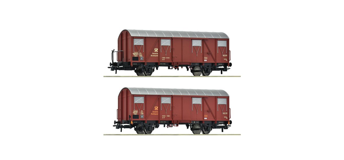 2er Set gedeckte Güterwagen Post