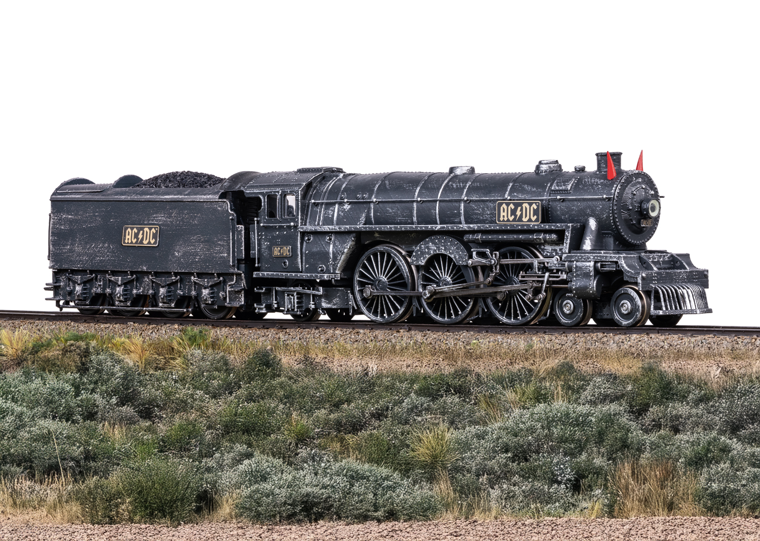 AC/DC Locomotive vapeur à tender séparé "Black Ice"