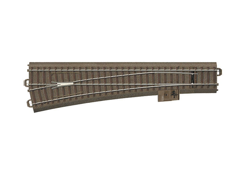Aiguillages à gauche grand rayon Trix H0, longueur 236,1 mm / rayon 1114,6 mm