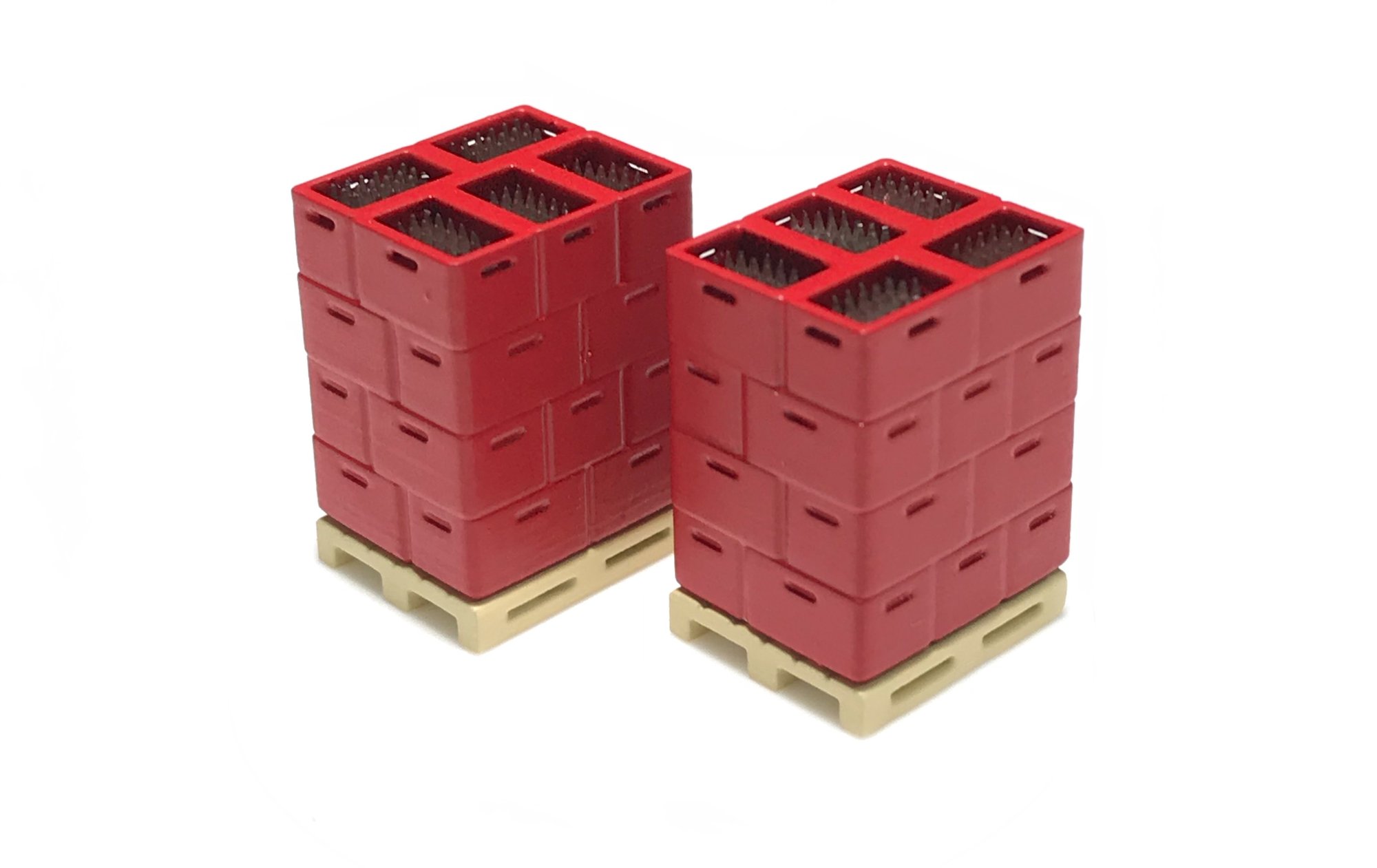 3 pallet con cassette per bottiglie (rosso)