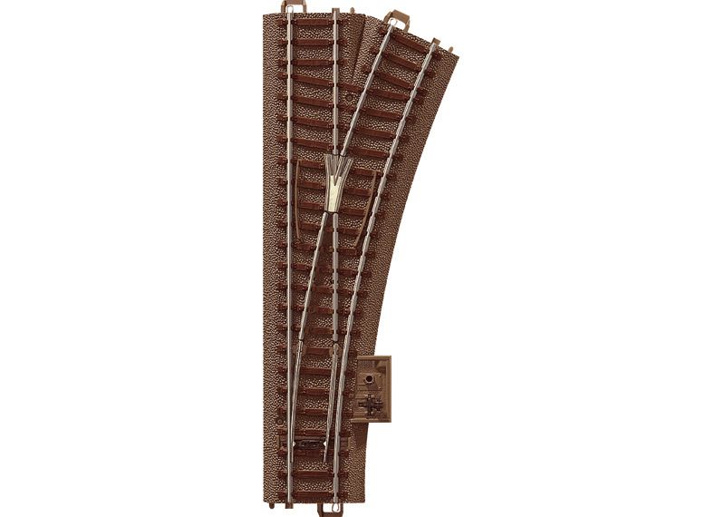 Aiguillage droit Trix H0, longueur 188,3 mm / angle 24,3° / rayon 437,5 mm (R2)