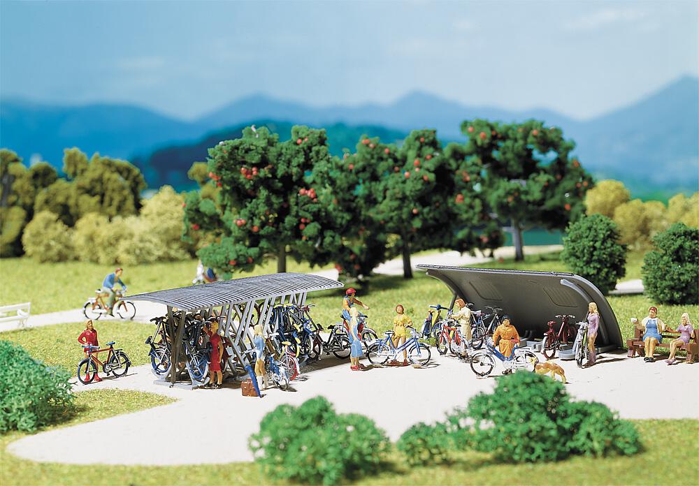 2 Bicycles stands with bikes
