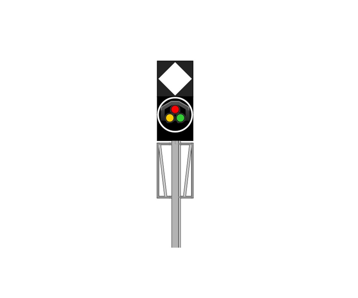 CFF - Signal principal à 3 LED (Rouge/Jaune/Vert) avec panneau