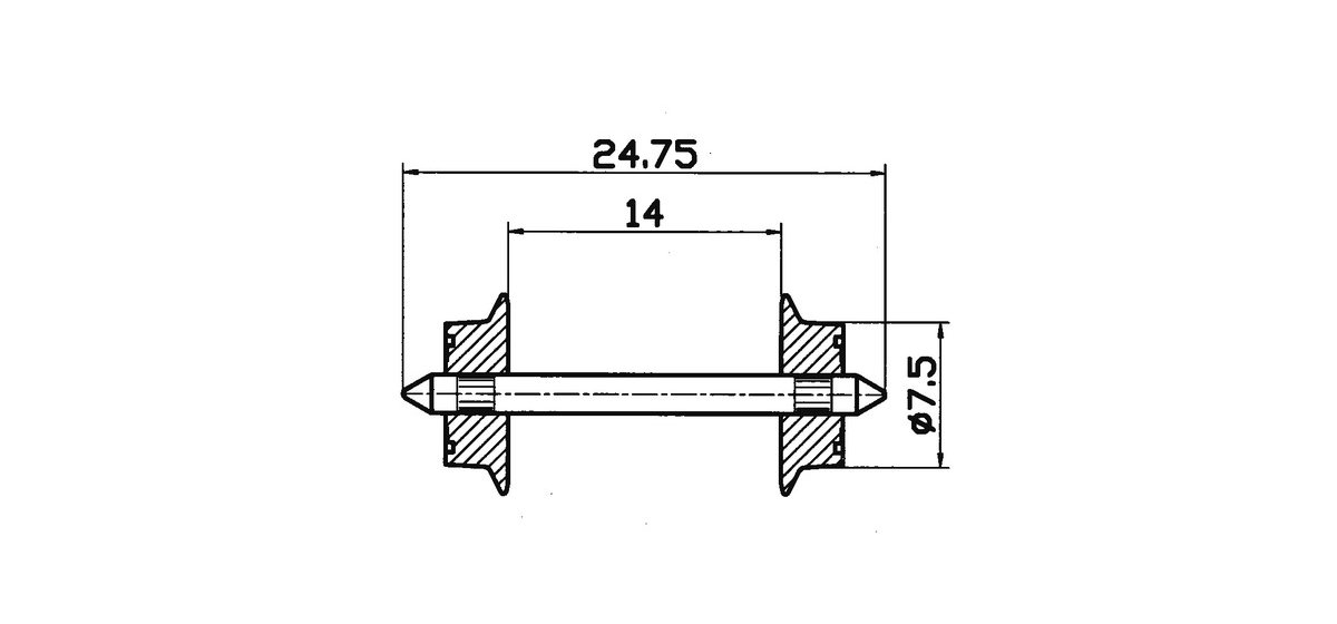 AC Radsatz  Paar 7!5mm     (40