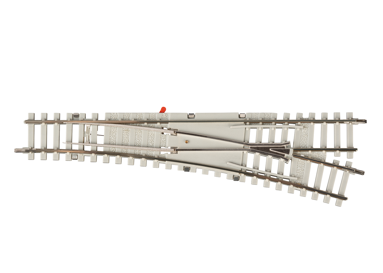 Aiguillage à gauche avec traverses en béton rayon 112,6 mm