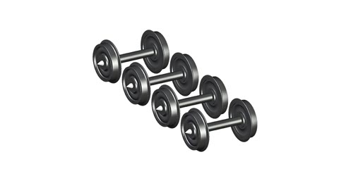 4 essieux à roues pleines pour wagons marchandises, courant alternatif — diamètre : 10,8 mm