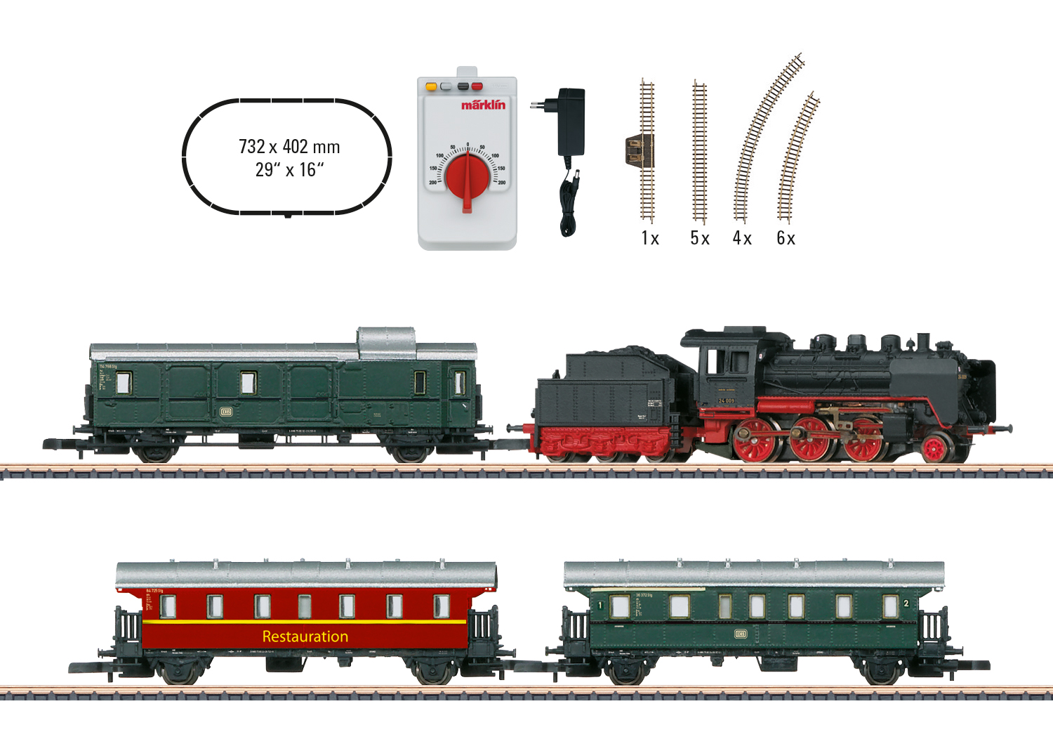 Coffret de départ "Train voyageurs-musée" avec locomotive à vapeur BR 24.
